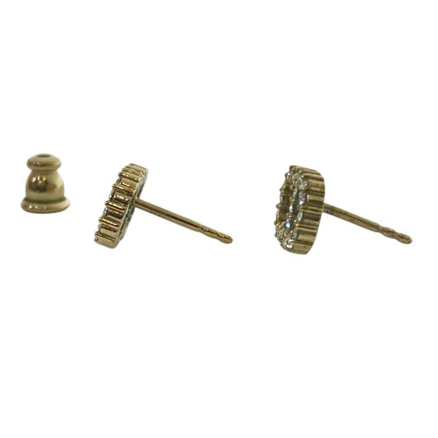 Dior Clair D Lune de Earrings Logo Metal Line Stone Gold Classic Sophistication — view 3