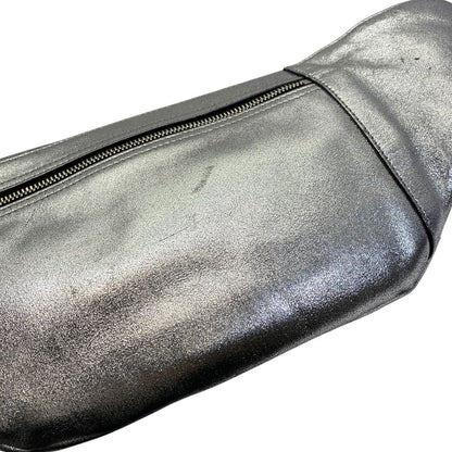 Saint Laurent Belt Bag Logo Leather Metallic Silver Paris Sophistication Luxury — view 6