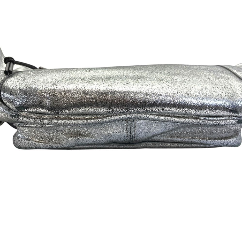Saint Laurent Belt Bag Logo Leather Metallic Silver Paris Sophistication Luxury — view 5