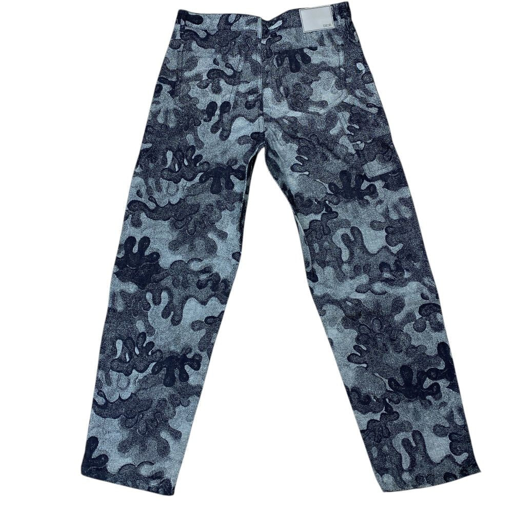 Dior and Peter Doig Collaboration Denim Pants Jeans Camouflage Jacquard Cotton — view 4