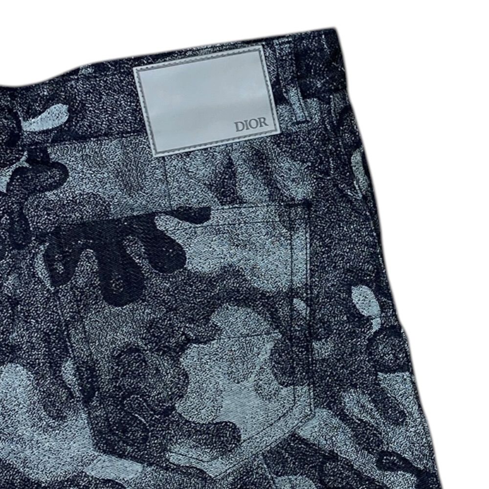 Dior and Peter Doig Collaboration Denim Pants Jeans Camouflage Jacquard Cotton — view 5