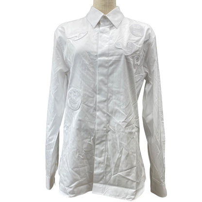 Dior Kenny Shaft Shirt Long Sleeve Face Embroidery Cotton White and Scharf 39: