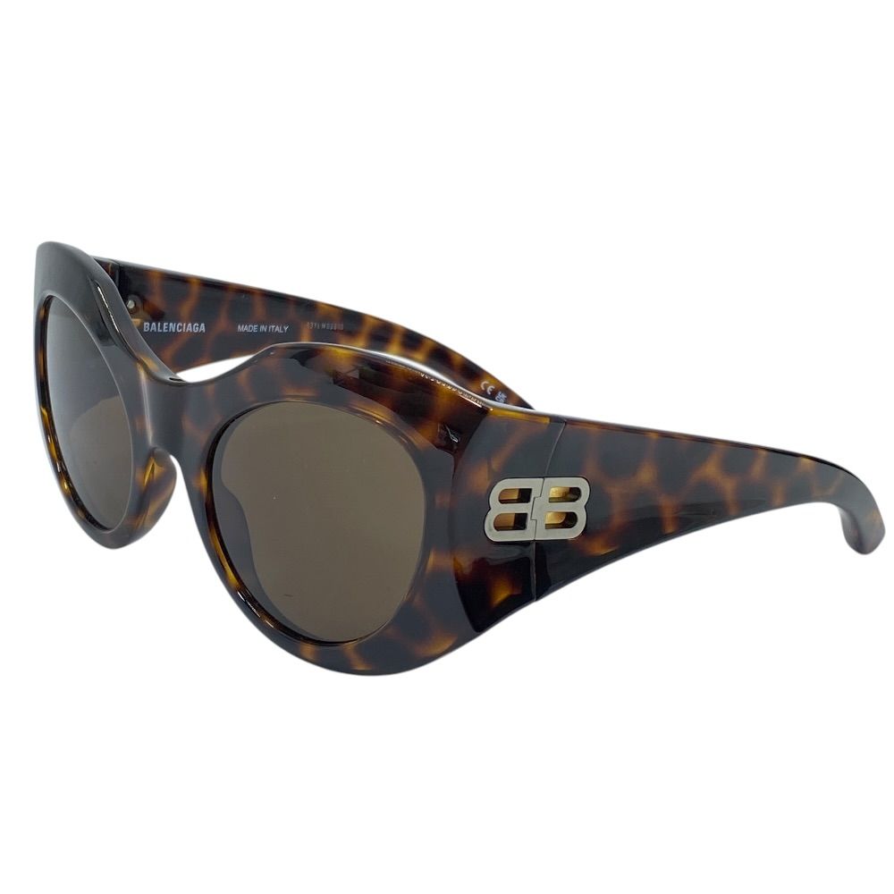 Balenciaga Sunglasses Hourglass Round Eyewear Brown Tortoiseshell Acetate
