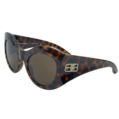 Balenciaga Sunglasses Hourglass Round Eyewear Brown Tortoiseshell Acetate