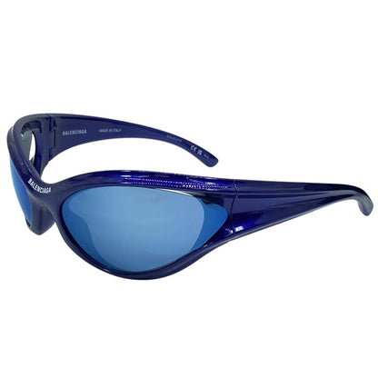 Balenciaga Sunglasses Dynamo Round Eyewear Logo Blue Acetate Sophistication