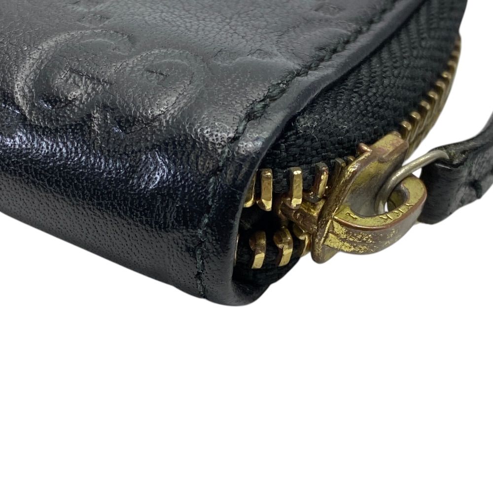 Gucci Micro Guccissima Coin Purse Wallet Zip Around Logo Leather Black Sophistic — view 4