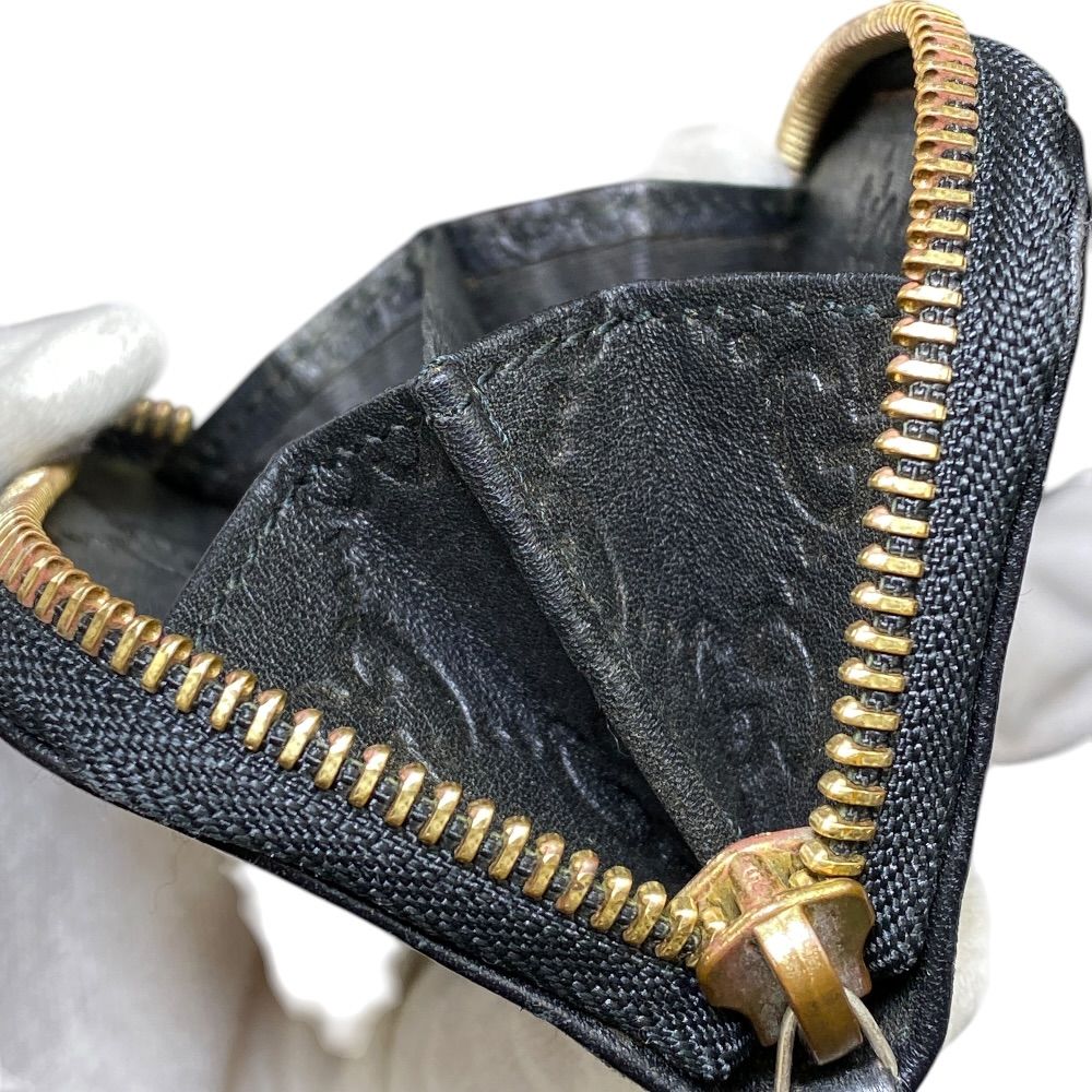 Gucci Micro Guccissima Coin Purse Wallet Zip Around Logo Leather Black Sophistic — view 9