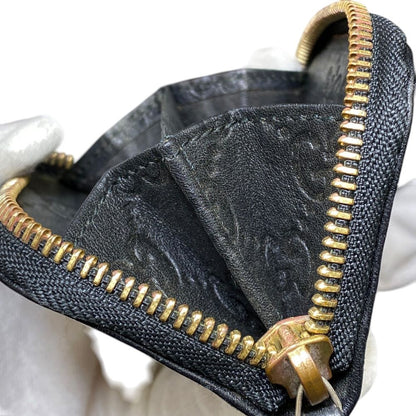Gucci Micro Guccissima Coin Purse Wallet Zip Around Logo Leather Black Sophistic — view 9