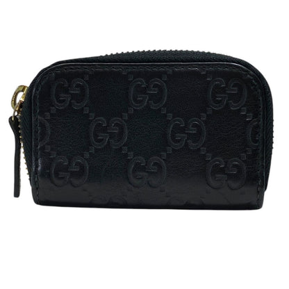 Gucci Micro Guccissima Coin Purse Wallet Zip Around Logo Leather Black Sophistic — view 2