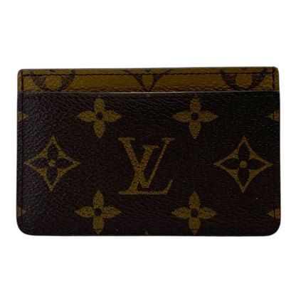 Louis Vuitton Card Holder Sample Case Monogram Reverse Canvas Leather Brown