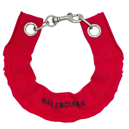 Balenciaga Choker Necklace Red Black Logo Cotton M Sophistication Luxury Casual