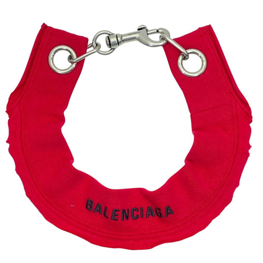 Balenciaga Choker Necklace Red Black Logo Cotton M Sophistication Luxury Casual