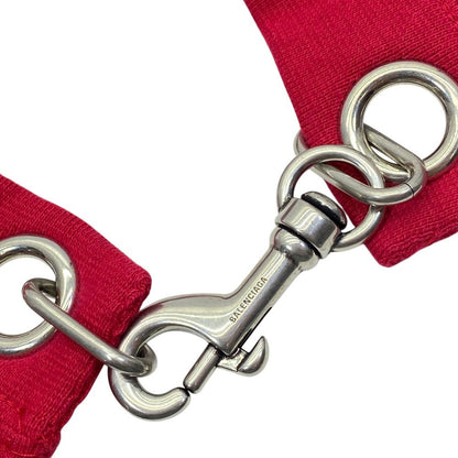 Balenciaga Choker Necklace Red Black Logo Cotton M Sophistication Luxury Casual — view 7
