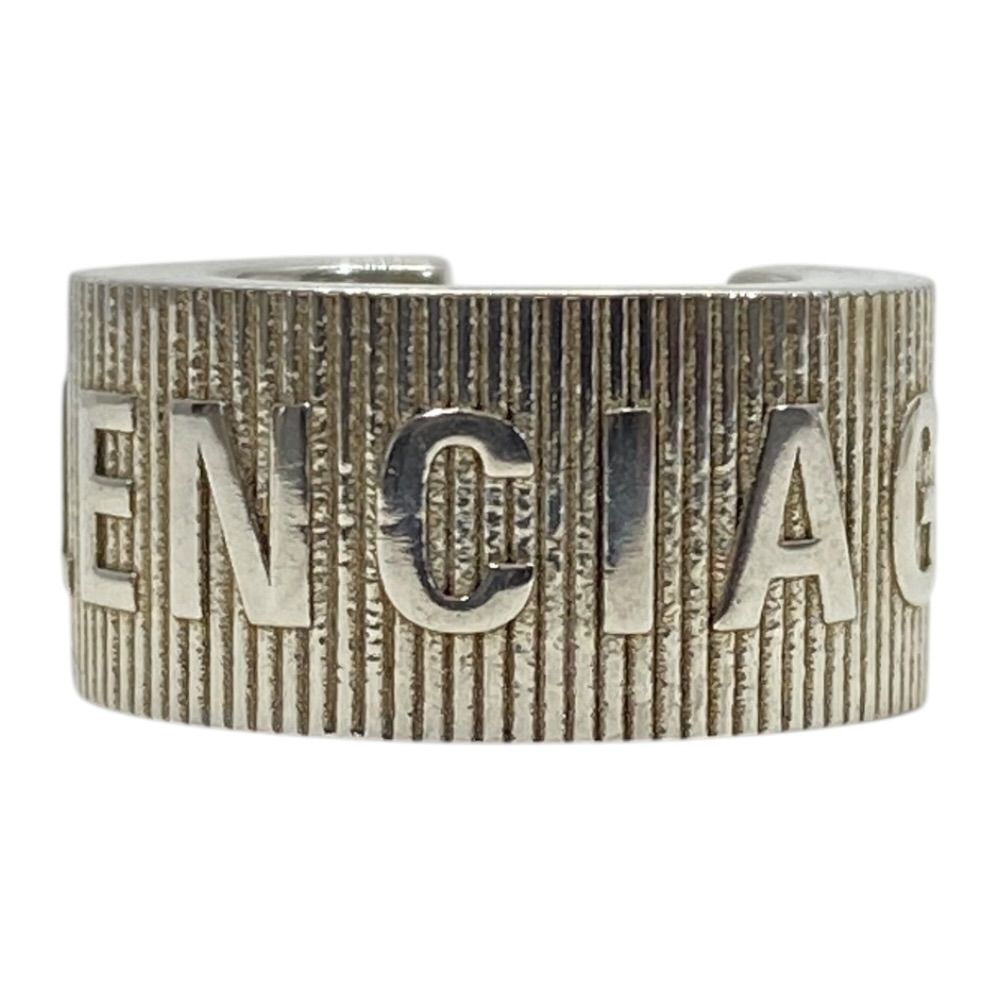 Balenciaga Earrings Hoop Silver Logo Classic Sophistication Luxury Casual Trend — view 2