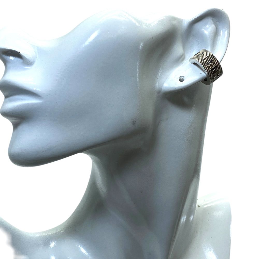 Balenciaga Earrings Hoop Silver Logo Classic Sophistication Luxury Casual Trend — view 9