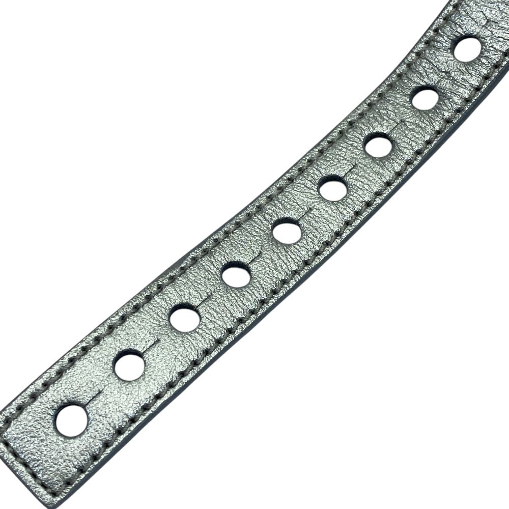 Balenciaga Leather Bracelet Bangle Logo Silver Gray Sophistication Luxury — view 7