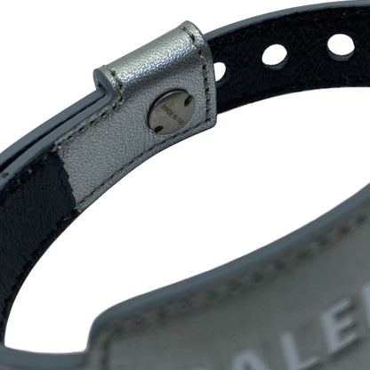Balenciaga Leather Bracelet Bangle Logo Silver Gray Sophistication Luxury — view 6