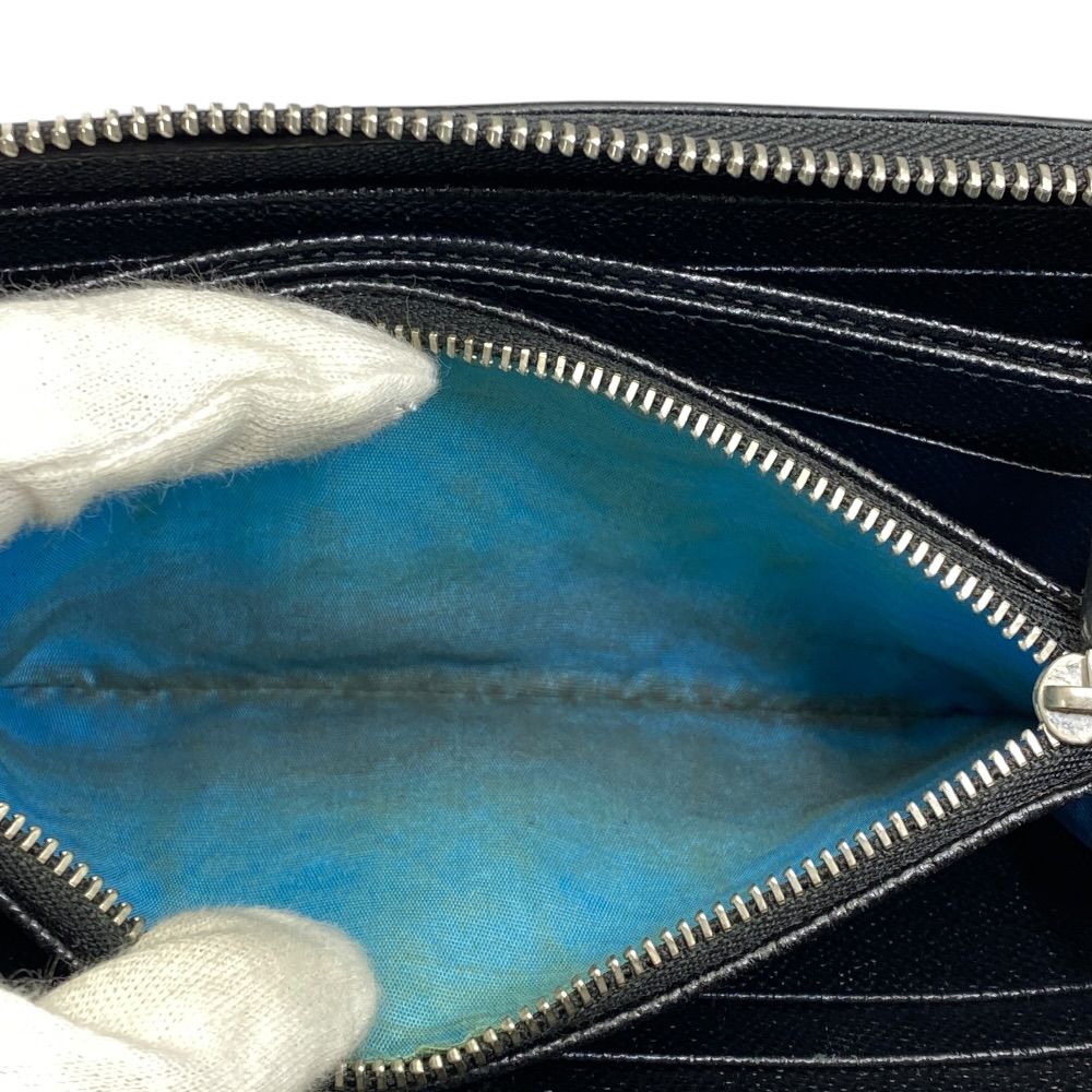 Bvlgari Man Wallet Zip Around Logo Silver Leather Black Sophistication Luxury — view 8