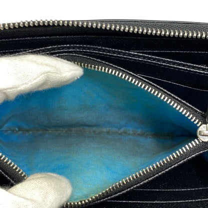 Bvlgari Man Wallet Zip Around Logo Silver Leather Black Sophistication Luxury — view 8