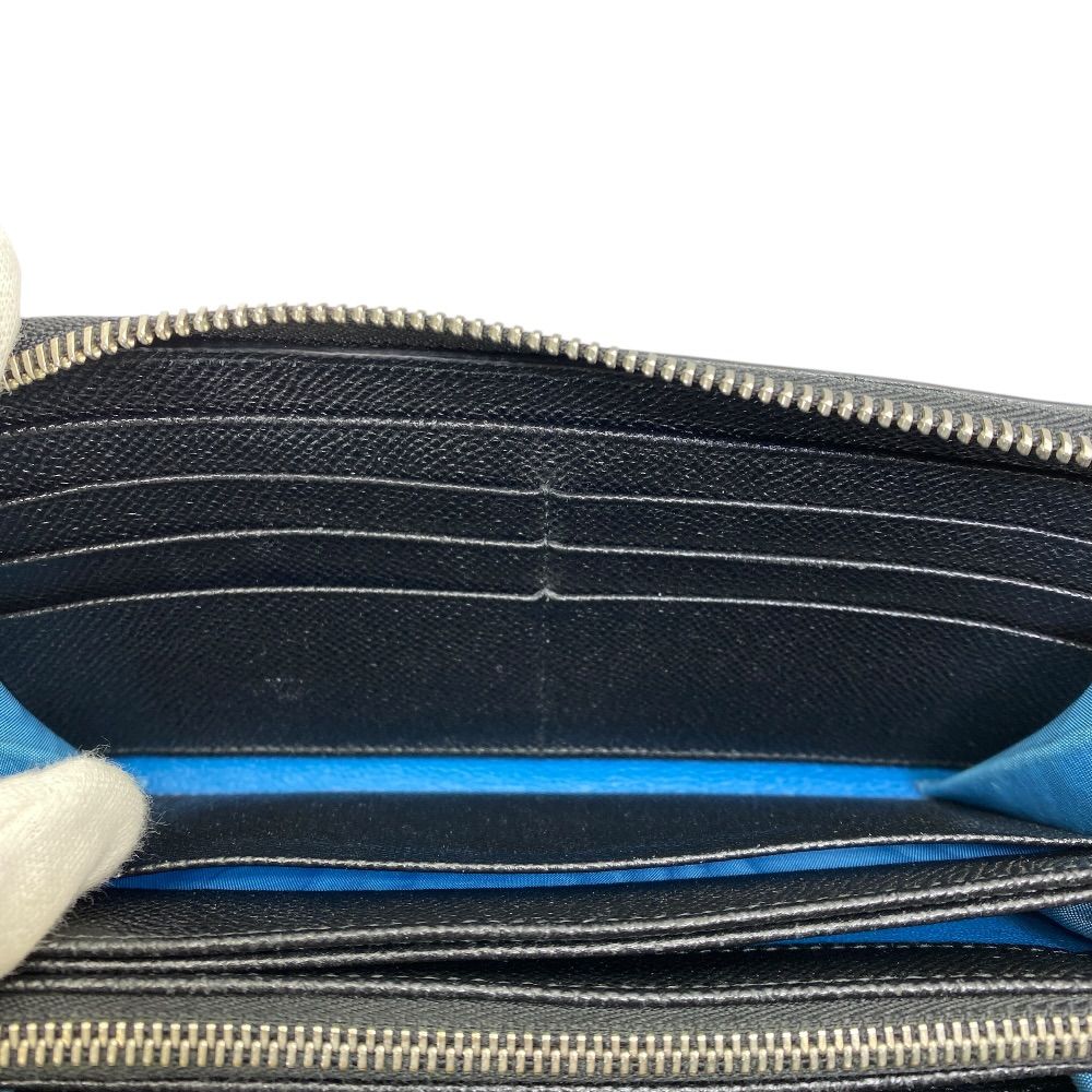 Bvlgari Man Wallet Zip Around Logo Silver Leather Black Sophistication Luxury — view 7