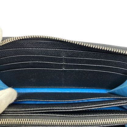 Bvlgari Man Wallet Zip Around Logo Silver Leather Black Sophistication Luxury — view 7