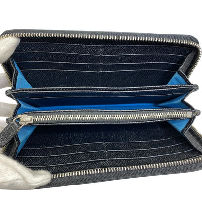 Bvlgari Man Wallet Zip Around Logo Silver Leather Black Sophistication Luxury — view 5