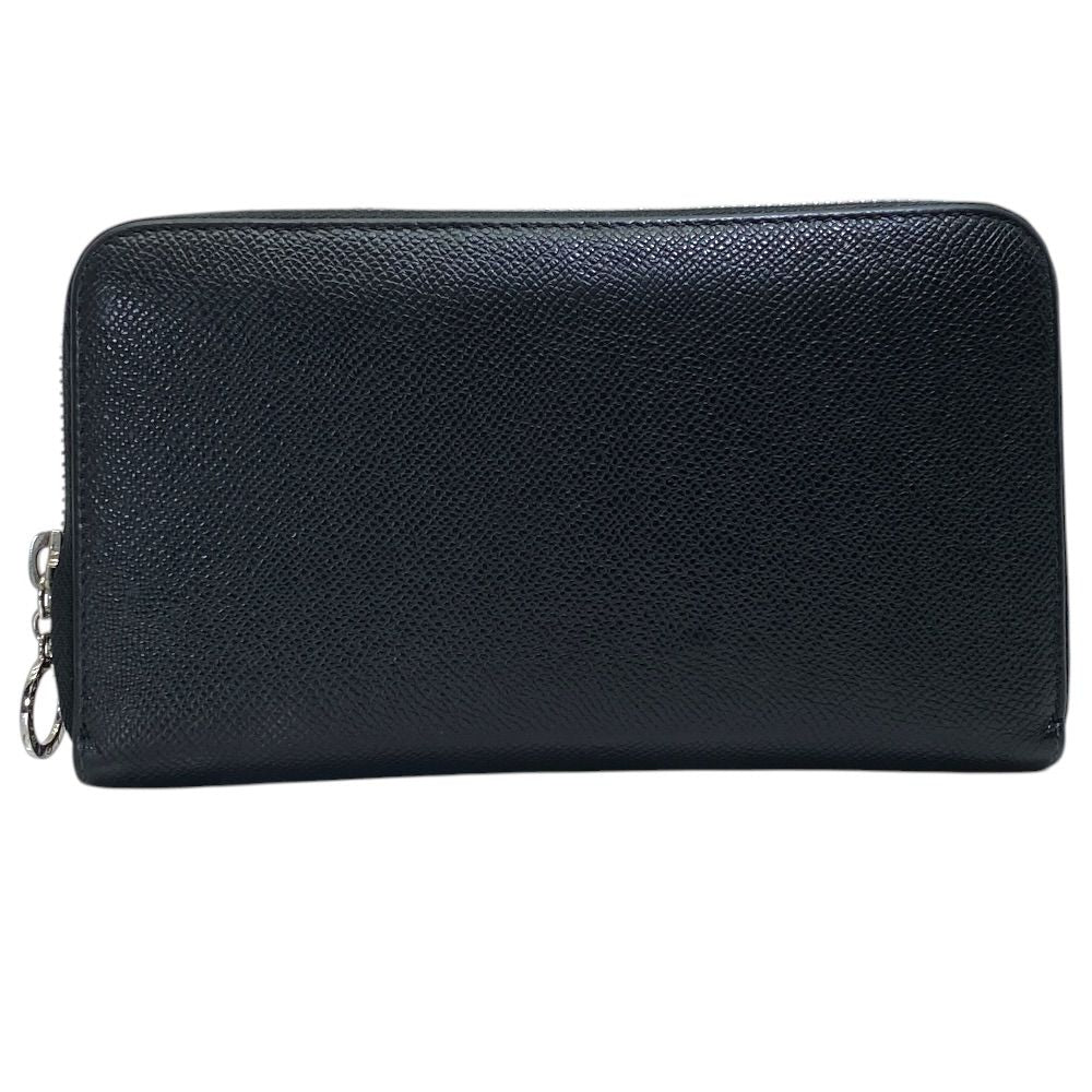 Bvlgari Man Wallet Zip Around Logo Silver Leather Black Sophistication Luxury — view 2