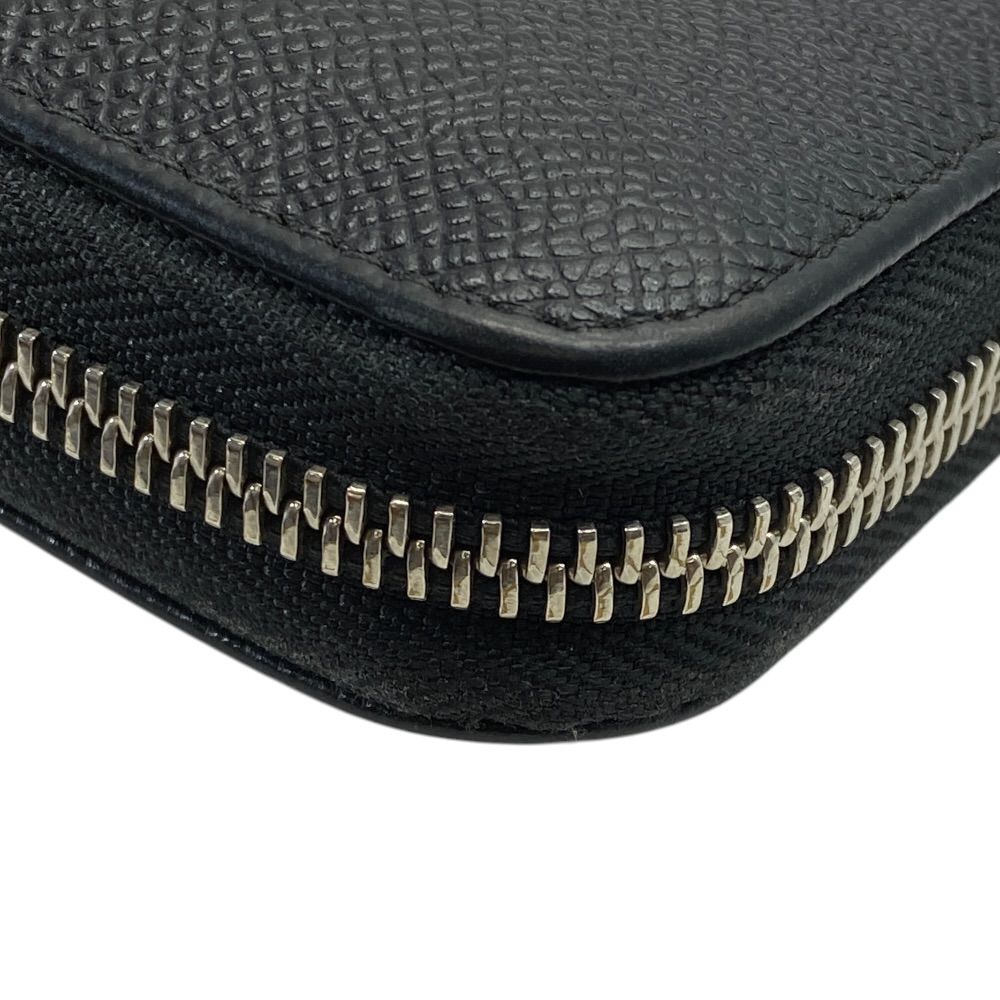 Bvlgari Man Wallet Zip Around Logo Silver Leather Black Sophistication Luxury — view 4