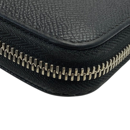 Bvlgari Man Wallet Zip Around Logo Silver Leather Black Sophistication Luxury — view 4