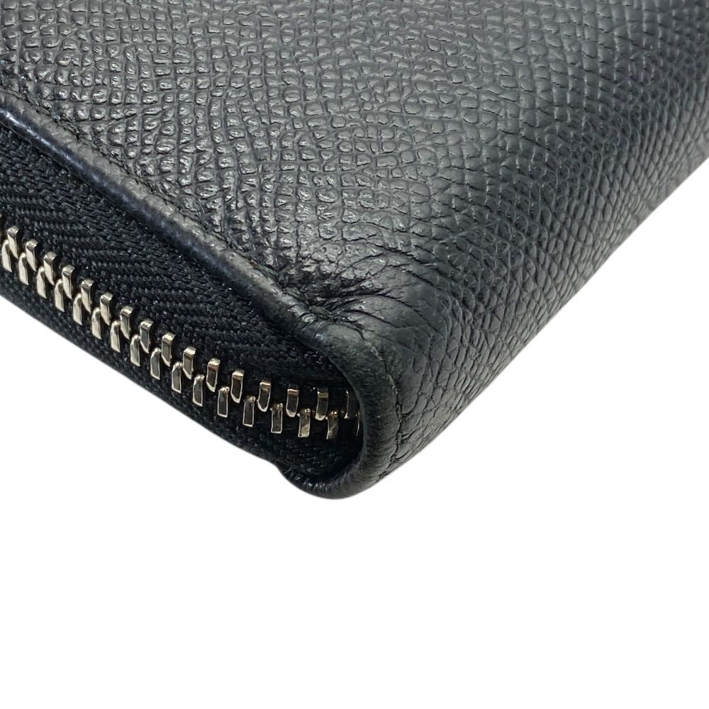 Bvlgari Man Wallet Zip Around Logo Silver Leather Black Sophistication Luxury — view 3