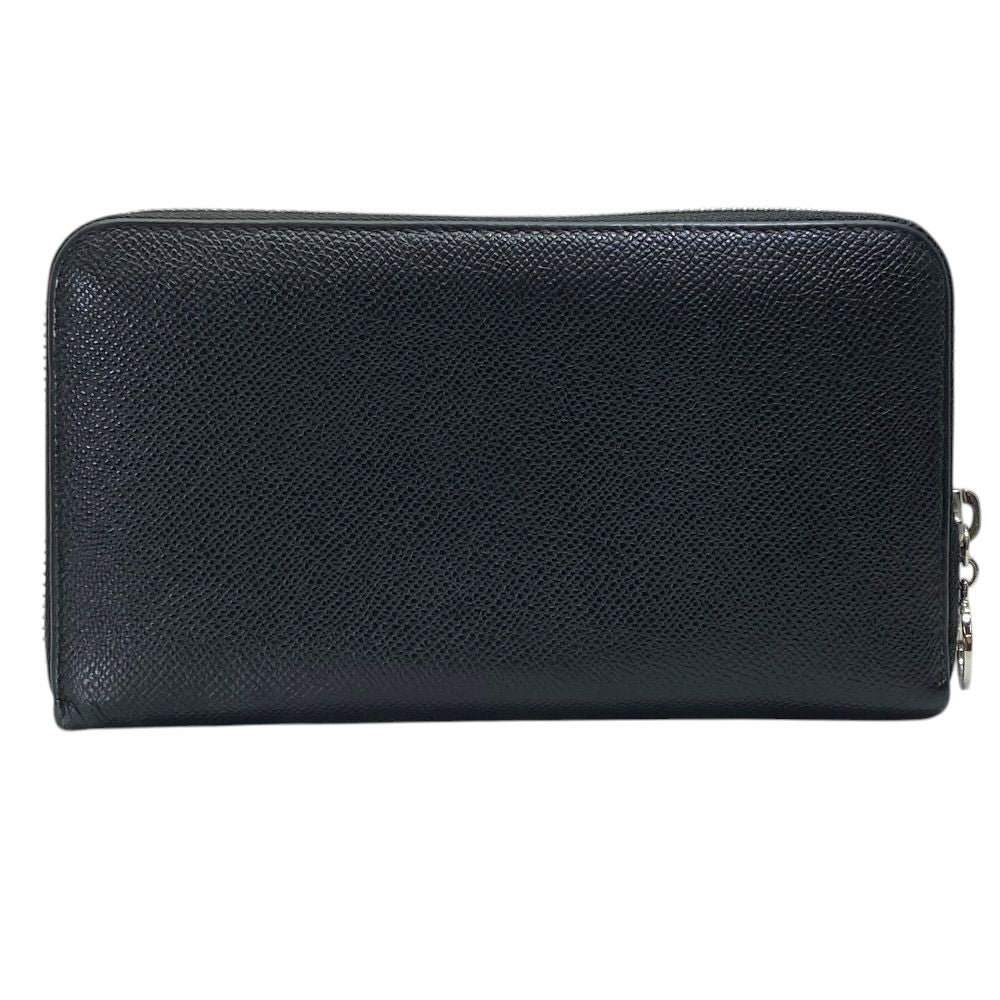 Bvlgari Man Wallet Zip Around Logo Silver Leather Black Sophistication Luxury