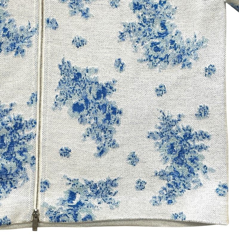 Dior Shirt Jacket Zip Up Toile de Jouy Style Flower Pattern Light Blue White — view 6