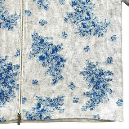 Dior Shirt Jacket Zip Up Toile de Jouy Style Flower Pattern Light Blue White — view 6