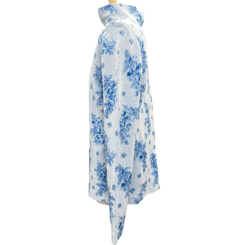 Dior Shirt Jacket Zip Up Toile de Jouy Style Flower Pattern Light Blue White — view 4