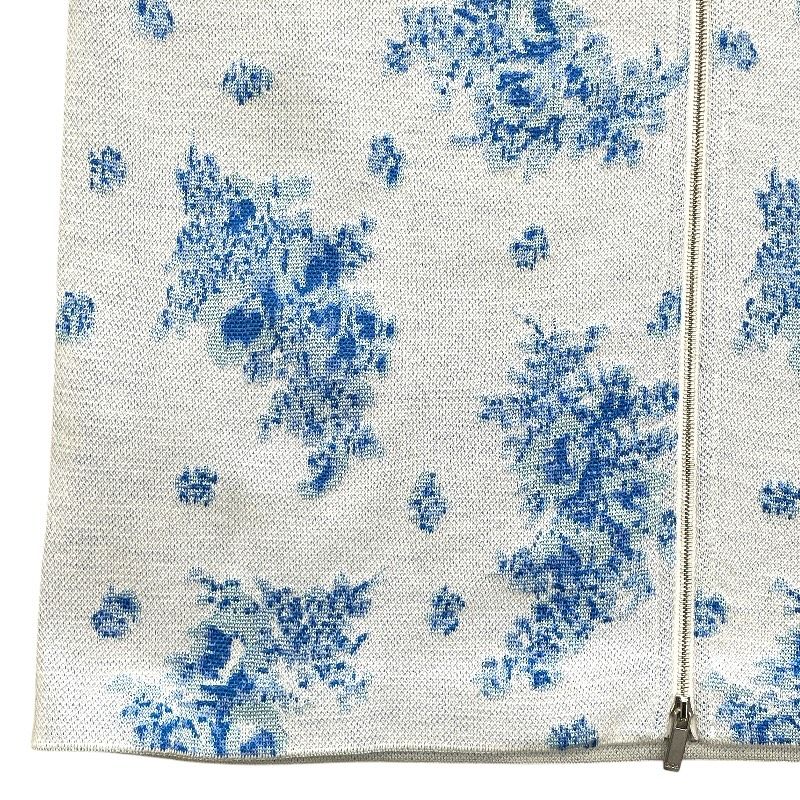 Dior Shirt Jacket Zip Up Toile de Jouy Style Flower Pattern Light Blue White — view 5