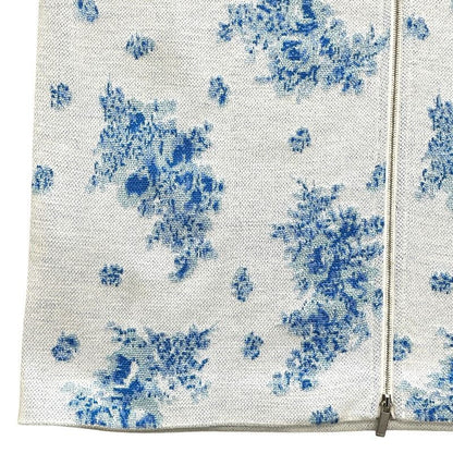 Dior Shirt Jacket Zip Up Toile de Jouy Style Flower Pattern Light Blue White — view 5