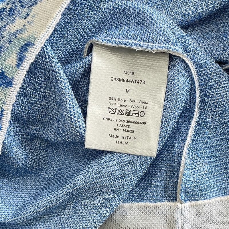 Dior Shirt Jacket Zip Up Toile de Jouy Style Flower Pattern Light Blue White — view 9