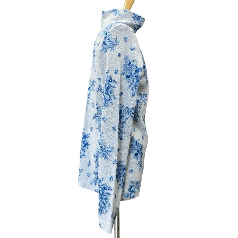 Dior Shirt Jacket Zip Up Toile de Jouy Style Flower Pattern Light Blue White — view 2