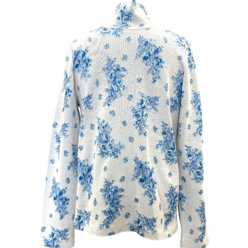 Dior Shirt Jacket Zip Up Toile de Jouy Style Flower Pattern Light Blue White — view 3