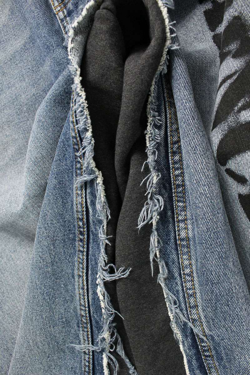 Balenciaga Sweatshirt Contrast Logo Print Denim Pants — view 3