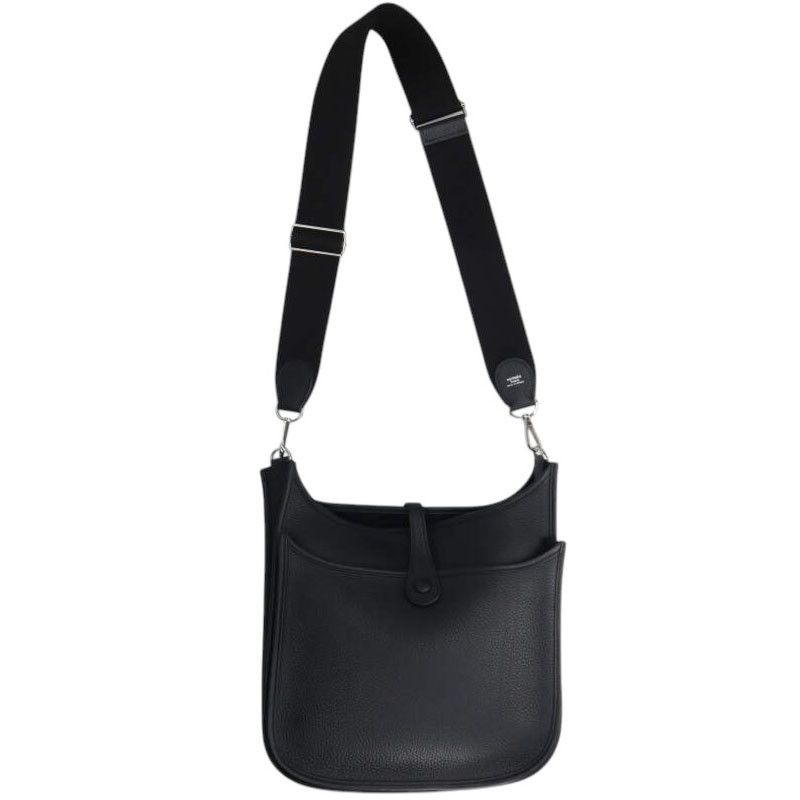 Hermes Evelyne 3 PM Black Taurillon Clemence Shoulder Bag — view 2