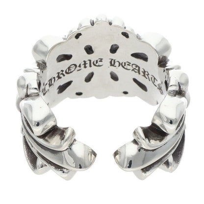 Chrome Hearts Dbl Flrl Crs Double Floral Cross Silver Ring