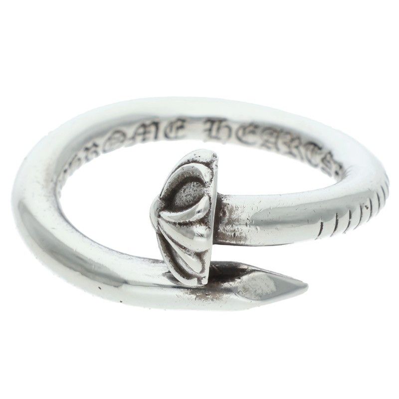 Chrome Hearts Nail Crsball Cross Ball Silver Ring