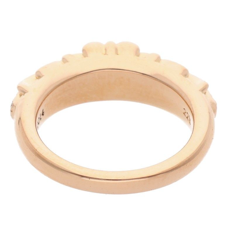 Chrome Hearts 22k Babyclsc P D Baby Classic Floral Cross Pave Diamond Gold Ring — view 2