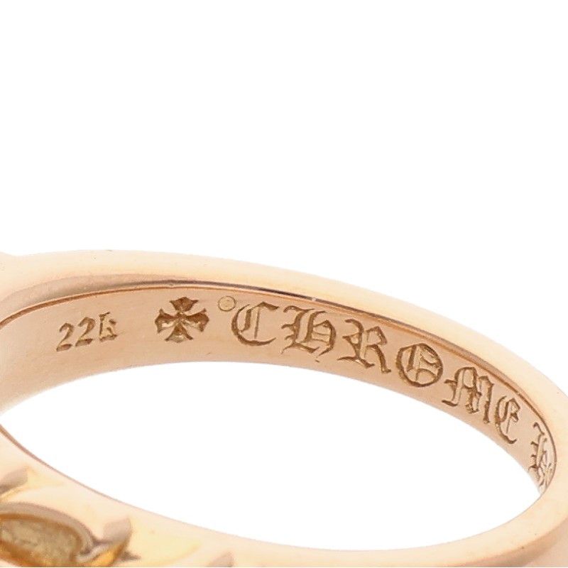 Chrome Hearts 22k Babyclsc P D Baby Classic Floral Cross Pave Diamond Gold Ring — view 3