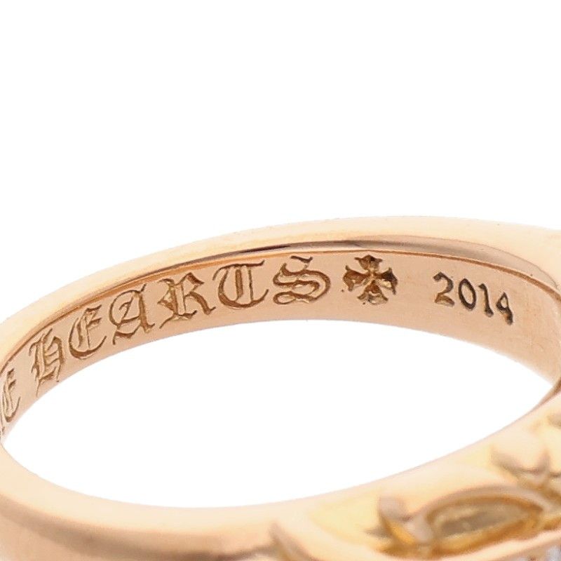 Chrome Hearts 22k Babyclsc P D Baby Classic Floral Cross Pave Diamond Gold Ring — view 4