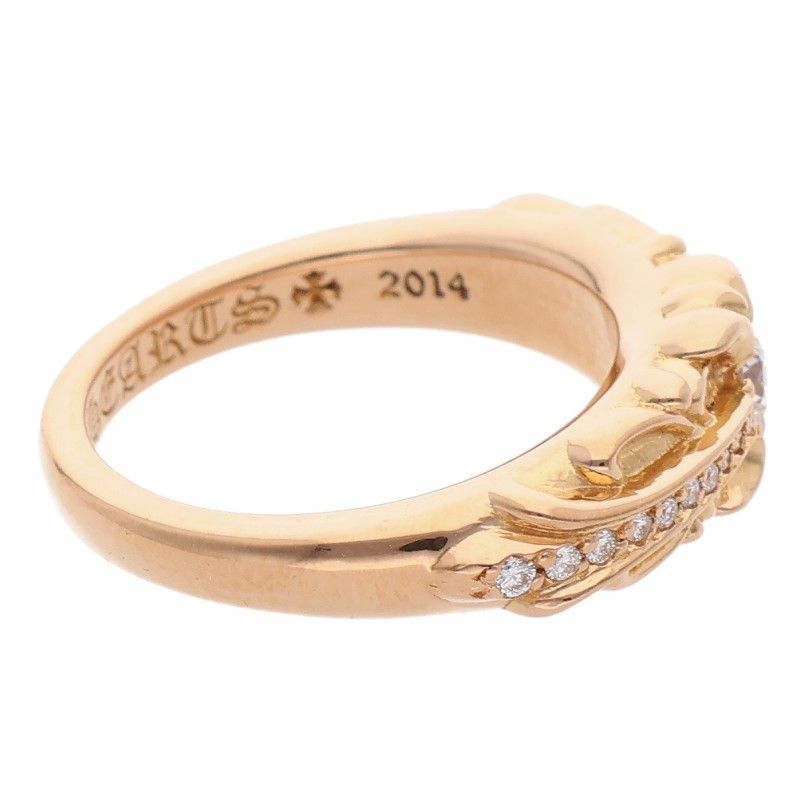 Chrome Hearts 22k Babyclsc P D Baby Classic Floral Cross Pave Diamond Gold Ring — view 5