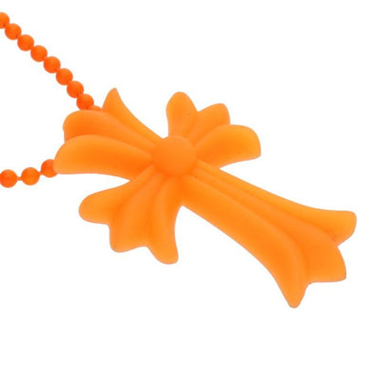 Chrome Hearts Rubber CH Crs Sml Small CH Cross Necklace — view 5