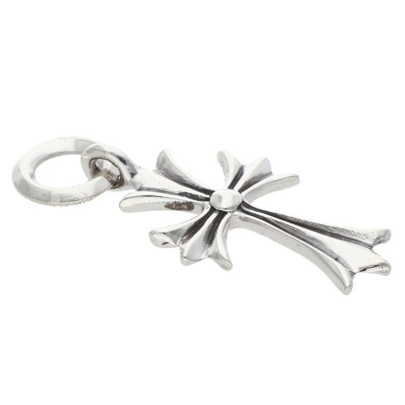 Chrome Hearts Tiny CH Cross Charm Silver Necklace Top — view 4