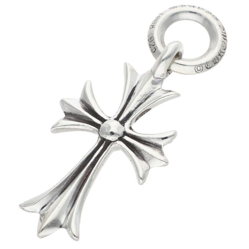 Chrome Hearts Tiny CH Cross Charm Silver Necklace Top — view 2